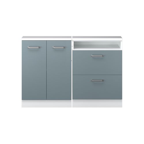 Meuble Sous Pente R-line 58126 Bleu-gris 120cm Lot De 2