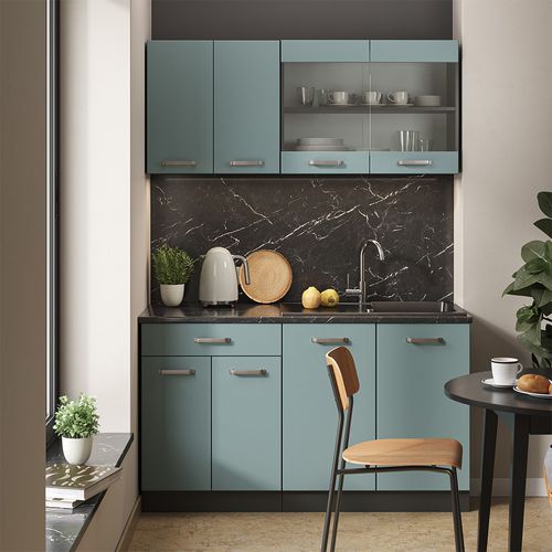 Meuble Sous Pente R-line 58217 Bleu-gris 60cm Avec 2 Tiroirs