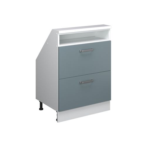 Meuble Sous Pente R-line 58243 Bleu-gris 60cm Avec 2 Tiroirs