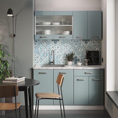 Meuble Sous Pente R-line 58243 Bleu-gris 60cm Avec 2 Tiroirs