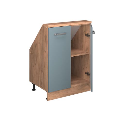 Meuble Sous Pente R-line 58269 Bleu-gris 60cm Avec 2 Portes