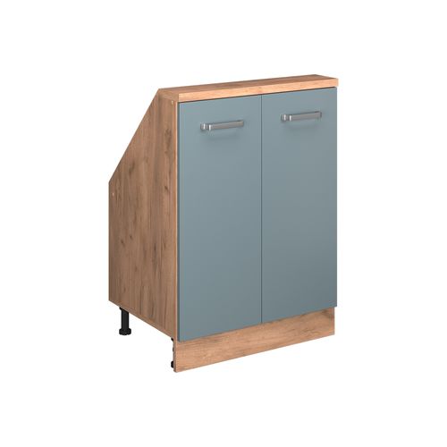 Meuble Sous Pente R-line 58269 Bleu-gris 60cm Avec 2 Portes