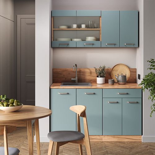 Meuble Sous Pente R-line 58269 Bleu-gris 60cm Avec 2 Portes