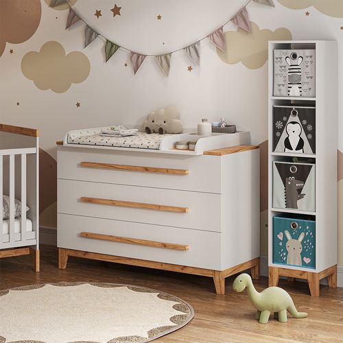 Étagère Pour Enfants Malia, Blanc/artisan, 35.2x159.5cm