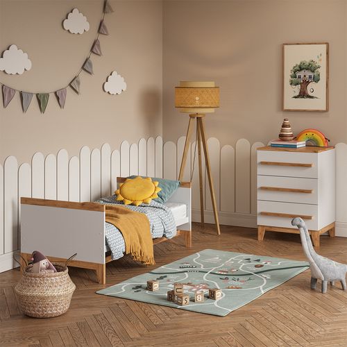 Commode Avec Tiroirs Malia 58343 Blanc/artisan 60x88cm Avec 3 Tiroirs