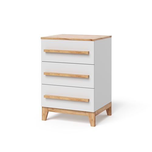 Commode Avec Tiroirs Malia 58343 Blanc/artisan 60x88cm Avec 3 Tiroirs