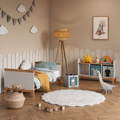 Banc Pour Enfants Malia, Blanc/artisan, 107.2x63.8cm