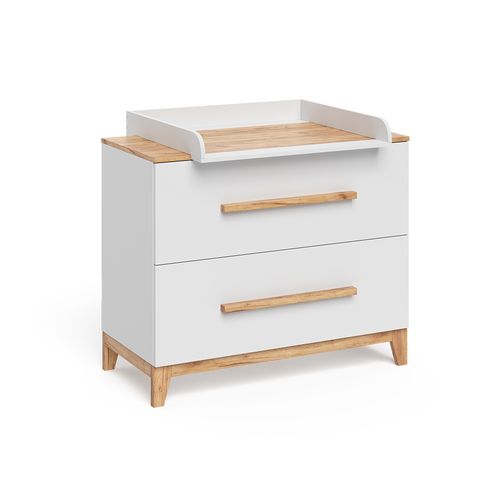 Table à Langer Malia 58352 Blanc/artisan 108x98cm Avec 2 Tiroirs