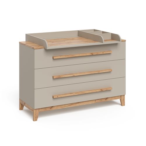 Table à Langer Malia 58357 Chêne Cachemire 133.2x98cm Avec 3 Tiroirs