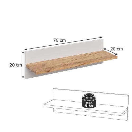 Étagère Enfant Malia 58373 Blanc/artisan 70x20cm