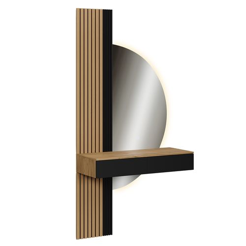 Coiffeuse Melina 58445 Chêne/noir 100cm Avec Miroir LED