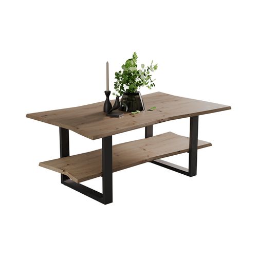 Table Basse Yan 58397 Artisan 100x60cm , Avec Étagère