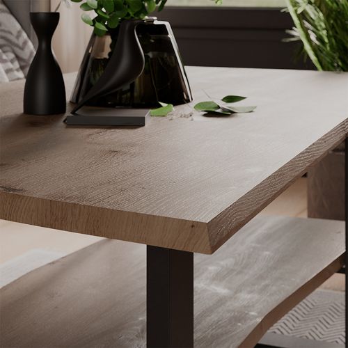 Table Basse Yan 58397 Artisan 100x60cm , Avec Étagère