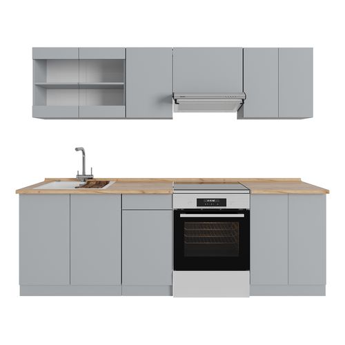 Ligne De Cuisine R-line 58438 Gris 240cm , Pt Chêne