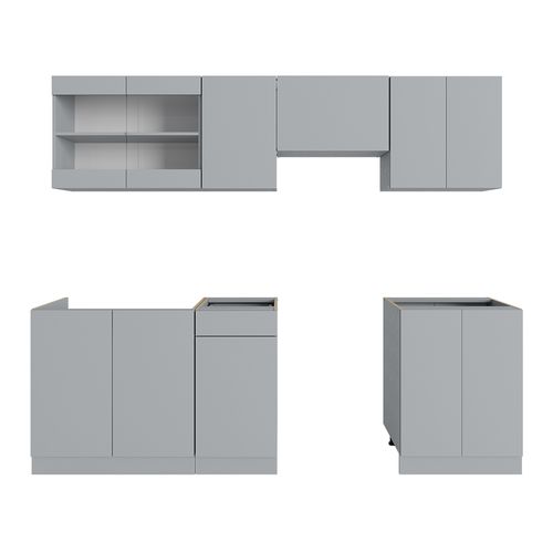 Ligne De Cuisine R-line 58438 Gris 240cm , Pt Chêne