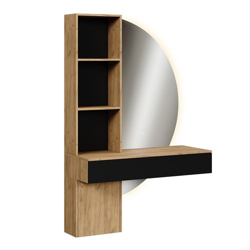 Coiffeuse Melora 58451 Chêne/noir 100cm Avec Miroir LED