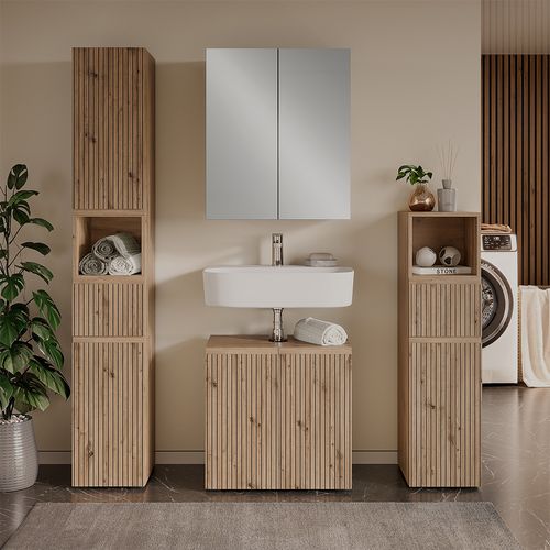 Meuble Salle De Bain Takumi 58462 Artisan 30x181cm Avec 2 Portes
