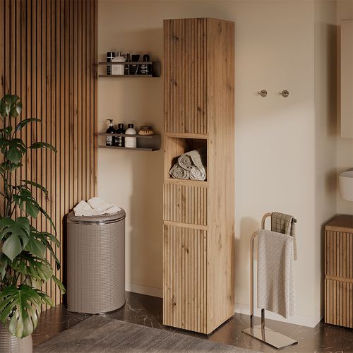 Meuble Salle De Bain Takumi 58462 Artisan 30x181cm Avec 2 Portes