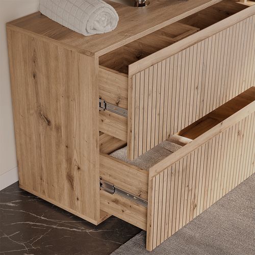Meuble Sous Vasque Simple Takumi 58464 Artisan 80x58cm Avec 2 Tiroirs