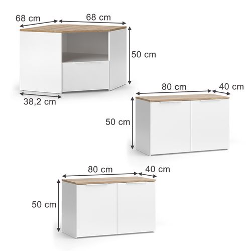 Meuble-paroi Wido 58546 Blanc/sonoma 2 Pièces
