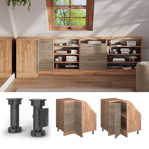 Meuble De Rangement Sous Pente Armoire Dangle Rion 58625 Sonoma/chêne Doré 75.6x81.6cm Avec 1 Porte