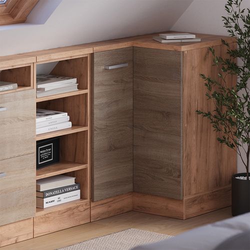 Meuble De Rangement Sous Pente Armoire Dangle Rion 58625 Sonoma/chêne Doré 75.6x81.6cm Avec 1 Porte