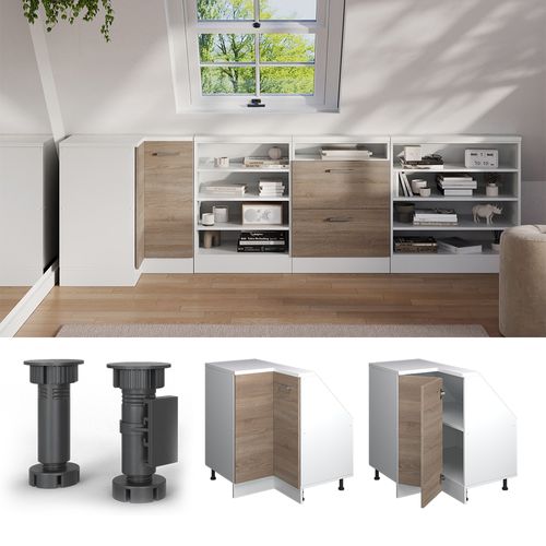 Meuble De Rangement Sous Pente Armoire Dangle Rion 58638 Sonoma/blanc 75.6x81.6cm Avec 1 Porte