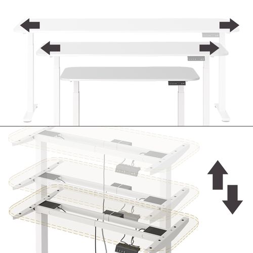 Bureau Elevate 58650 Blanc 120x60cm 2 Moteurs