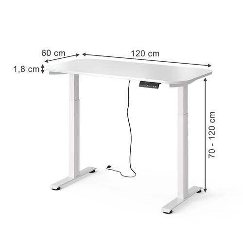 Bureau Elevate 58650 Blanc 120x60cm 2 Moteurs