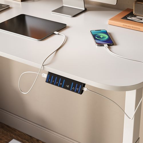 Bureau Elevate 58650 Blanc 120x60cm 2 Moteurs