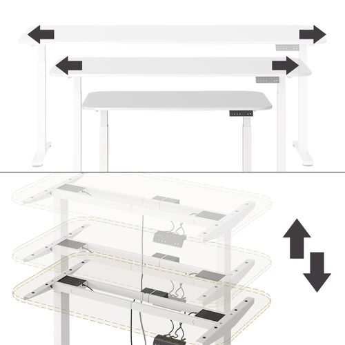Bureau Elevate 58651 Blanc 120x70cm 2 Moteurs