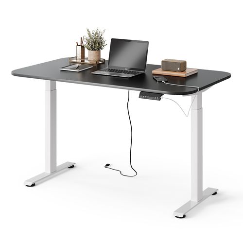 Bureau Elevate 58655 Blanc/anthracite 140x80cm 2 Moteurs