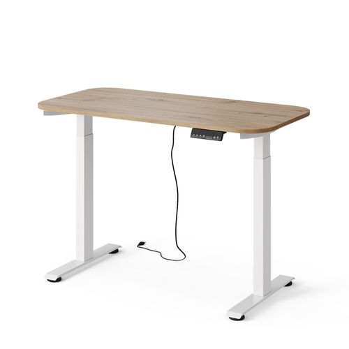 Bureau Elevate 58656 Blanc/artisan 120x60cm 2 Moteurs