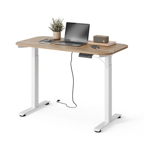 Bureau Elevate 58656 Blanc/artisan 120x60cm 2 Moteurs