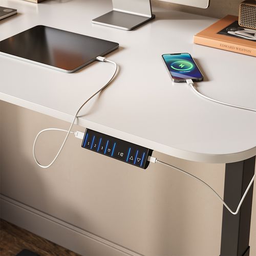 Bureau Elevate 58661 Noir/blanc 140x80cm 2 Moteurs