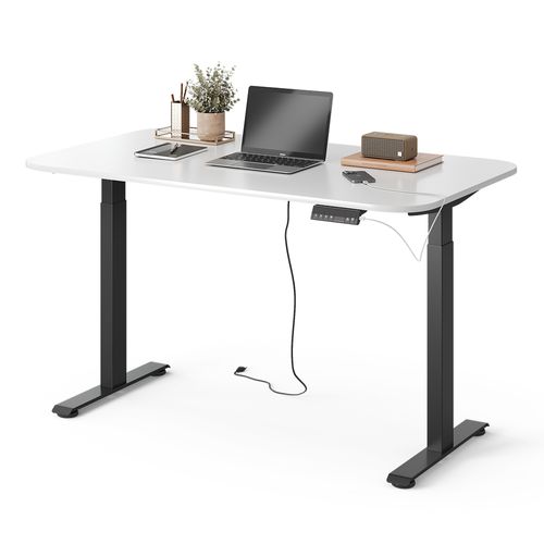 Bureau Elevate 58661 Noir/blanc 140x80cm 2 Moteurs