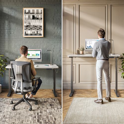 Bureau Elevate 58661 Noir/blanc 140x80cm 2 Moteurs