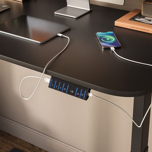 Bureau Elevate 58663 Noir/anthracite 120x70cm 2 Moteurs