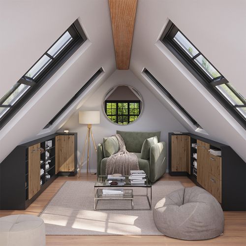 Meuble De Cuisine Dangle Pour Combles R-line 59090 Chêne Artisan 75.6cm Avec 1 Porte