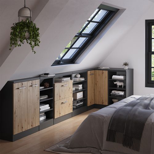 Meuble De Cuisine Dangle Pour Combles R-line 59090 Chêne Artisan 75.6cm Avec 1 Porte