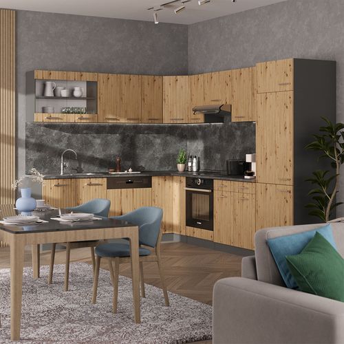 Meuble De Cuisine Dangle Pour Combles R-line 59090 Chêne Artisan 75.6cm Avec 1 Porte