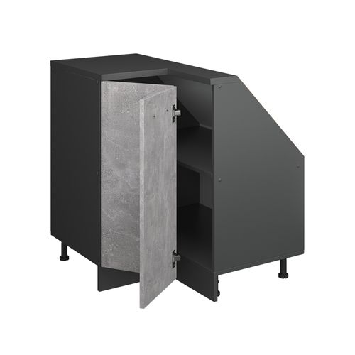 Meuble De Cuisine Dangle Pour Combles R-line 59091 Béton 75.6cm Avec 1 Porte