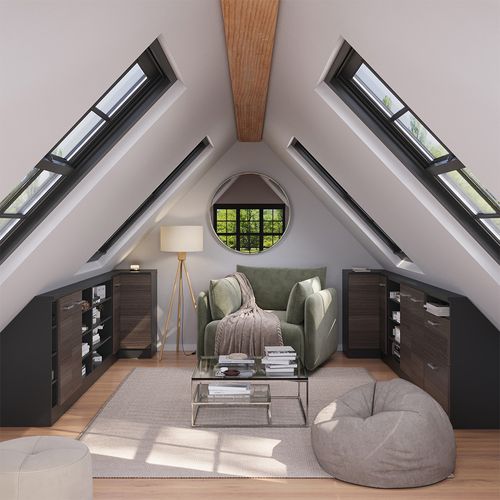 Meuble De Cuisine Dangle Pour Combles R-line 59092 Gris Noble 75.6cm Avec 1 Porte