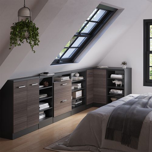 Meuble De Cuisine Dangle Pour Combles R-line 59092 Gris Noble 75.6cm Avec 1 Porte