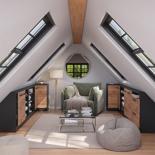 Meuble De Cuisine Dangle Pour Combles R-line 59093 Chêne De Force Doré 75.6cm Avec 1 Porte