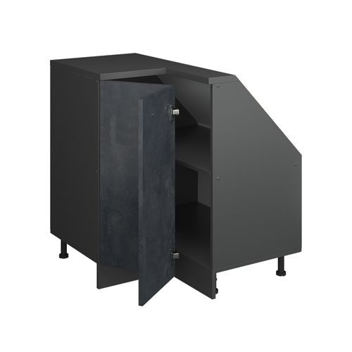 Meuble De Cuisine Dangle Pour Combles R-line 59095 Béton Noir 75.6cm Avec 1 Porte