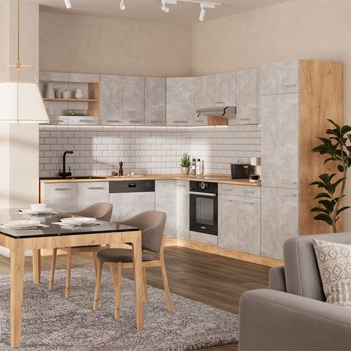 Meuble De Cuisine Dangle Pour Combles R-line 59104 Béton 75.6cm Avec 1 Porte