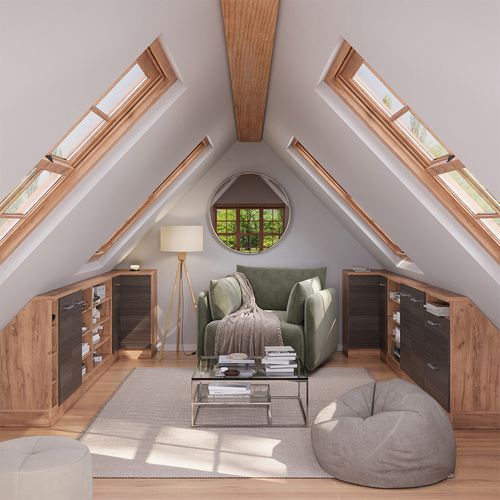 Meuble De Cuisine Dangle Pour Combles R-line 59105 Gris Noble 75.6cm Avec 1 Porte