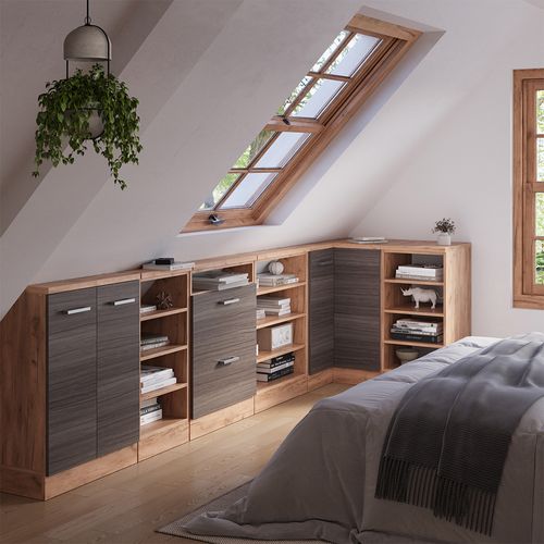 Meuble De Cuisine Dangle Pour Combles R-line 59105 Gris Noble 75.6cm Avec 1 Porte