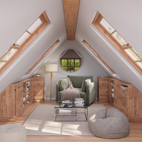 Meuble De Cuisine Dangle Pour Combles R-line 59106 Chêne De Force Doré 75.6cm Avec 1 Porte